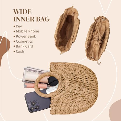 Bolso Tote de Paja YouNuo para Mujer miniatura 6
