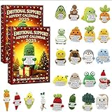 Emotional Support Advent Calendar 2025, 24 Days Christmas Advent Calendar with 24 Unique Emotional Support Tools, 2D Acrylic Design, for Loved Ones of All Ages (2set)