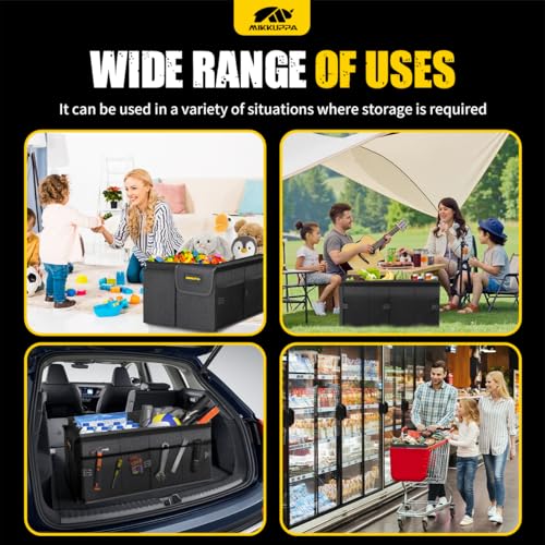 MIKKUPPA Car Trunk Organizer - 65L Collapsible Trunk Organizer with Lid, Sturdy Car Storage for SUV Auto Truck Van with Adjustable Straps and Non Slip Bottom (Black) - Image 7