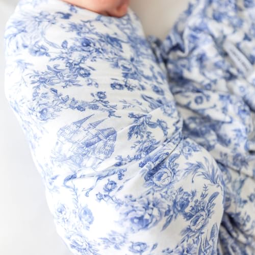 Image of Posh Peanut Swaddle Blanket & Headband Set - Viscose from Bamboo Stretchy Baby Swaddle for Newborn Girls, Receiving Blanket or Nursing Cover (Briar)