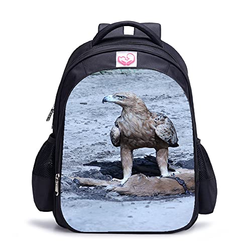 Sac d'école pour enfants Eagle au design imprimé en 3D relief haute résistance