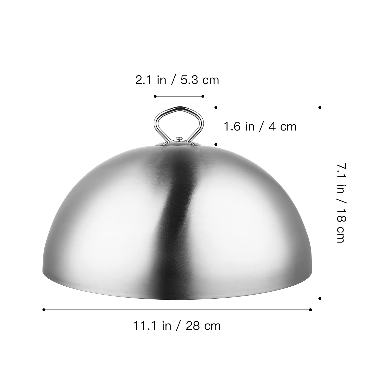 Hemoton Campana de acero inoxidable para alimentos Teppanyaki tapa para hamburguesas [Plata -28 cm]
