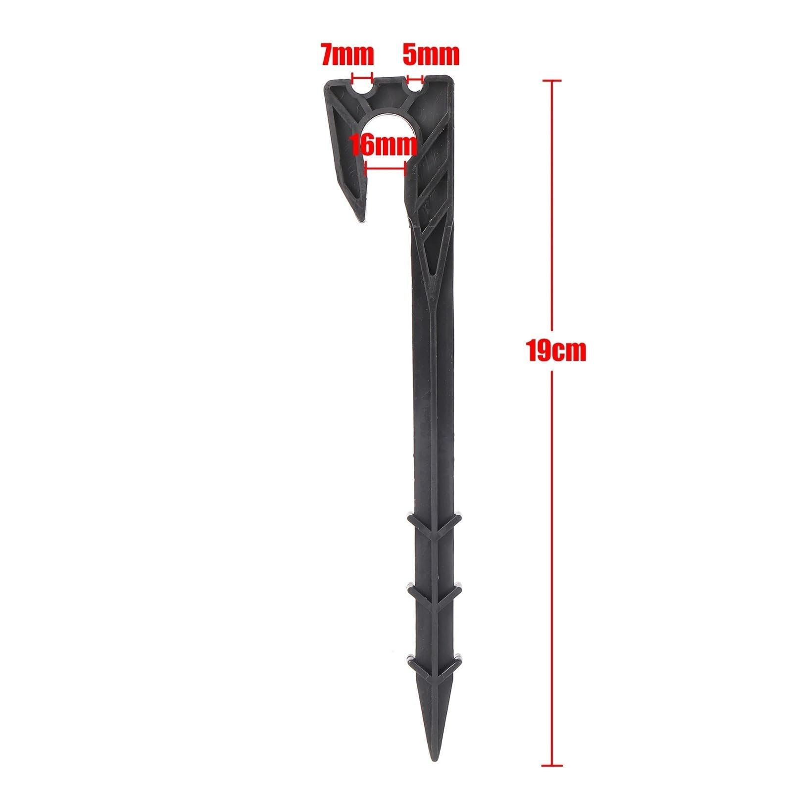 Supporto for tubo flessibile da giardino da 16 mm, supporto for steli fissi da 19 cm, inserimento di connettori for irrigazione a terra da 3/5 mm e 4/7 mm, 1 pezzo