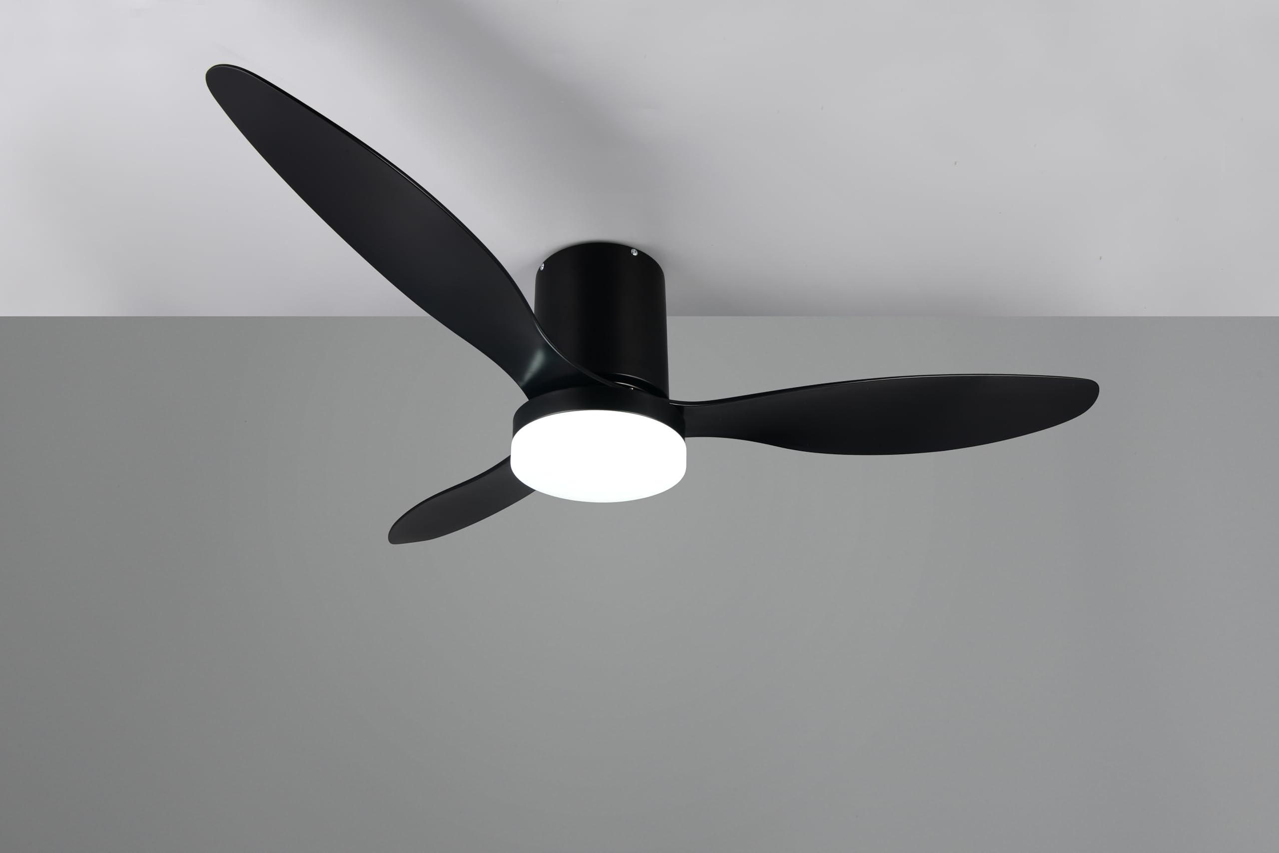 Reality Leuchten wentylator sufitowy LED z oświetleniem Göteborg R64202132, tworzywo sztuczne, czarny matowy, 6 prędkości, tryb letni i zimowy, pilot zdalnego sterowania, ściemniacz, timer, światło