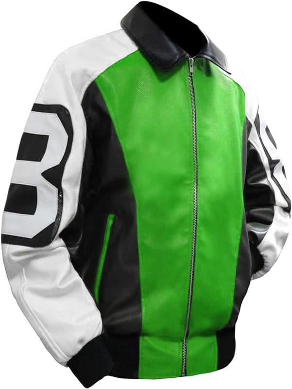 Image of 8 Pool Bomber Jacket- Faux Leather Seinfeld David Puddy Eight ball Lettermen Jacket - 90's Bomber Jacket