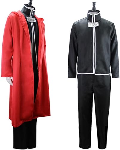 Miniatura 5 de Weixu Disfraz de animé Fullmetal Alchemist Edward Elric para cosplay, abrigo con capucha, uniforme para fiesta de Halloween para hombres