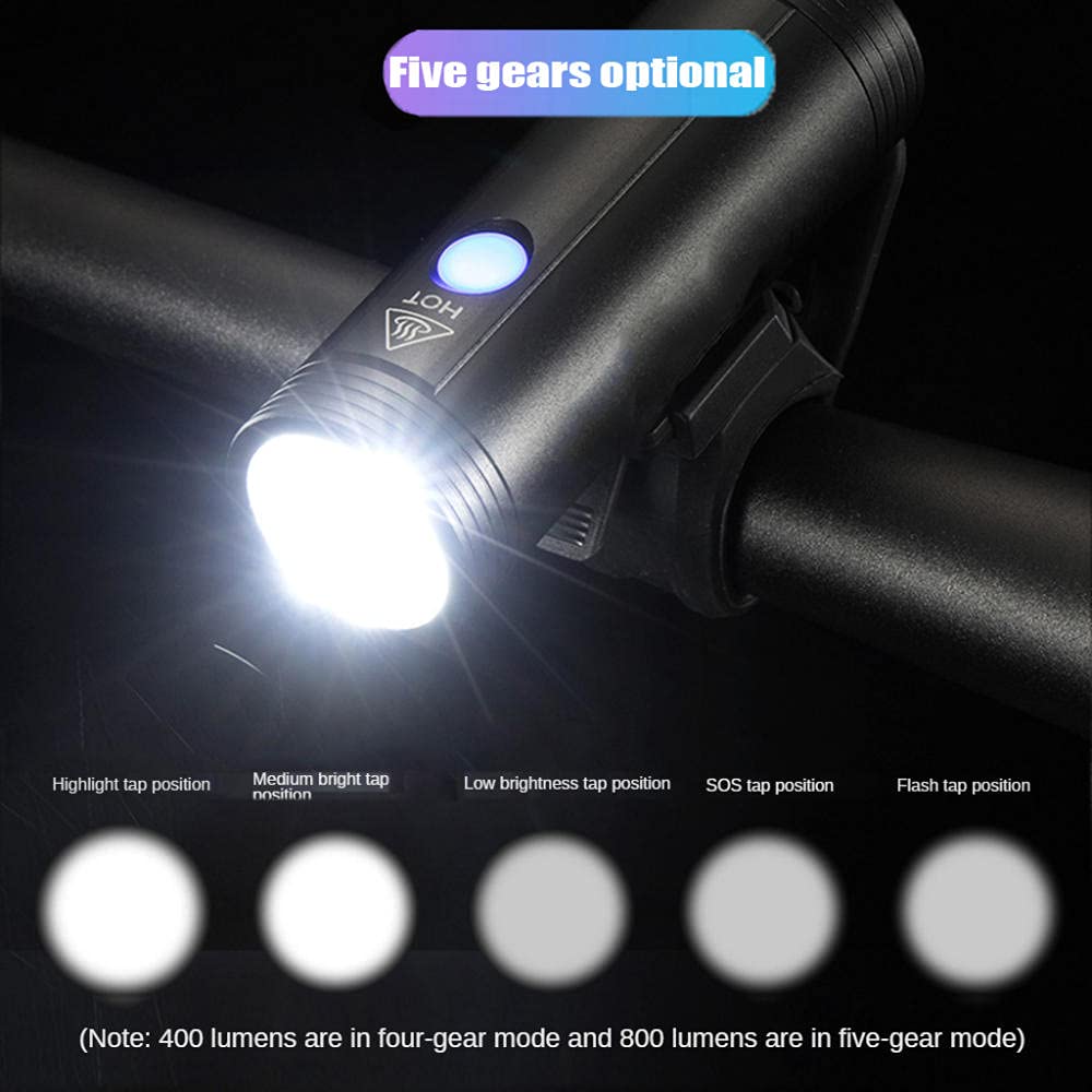 Światło rowerowe, 800 lumenów Akumulatorowe światła rowerowe USB, 5 trybów Oświetlenie roweru górskiego 4000 mAh, wodoodporny reflektor LED IPX6, bezpieczeństwo i łatwy montaż Przednie światło rowerowe