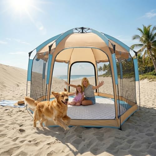 UPF 50+ No Assembly Pop Up Beach Tent Instant Setup - image 1