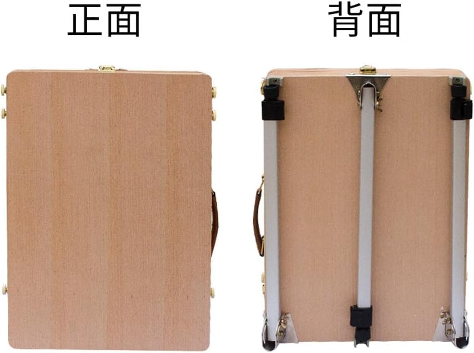Portable Wooden Painting Case Hand-Painted Aluminum Alloy Oil Painting Easel Oil Painting Case Set