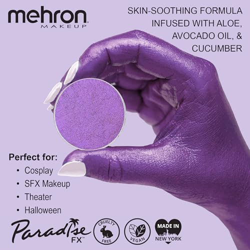 Image of Mehron Paradise FX Metallics - Metallic Purple 0.25 oz | Pro Water-Activated Shimmer Paint for Raves, Costumes, SFX, Halloween, Stage, Screen, Theater & Cosplay