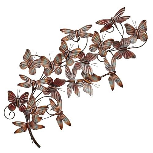 Sculpture murale en métal brise papillon multi terre pour salon