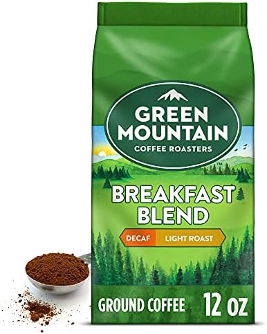 Green Mountain Coffee Roasters Breakfast Blend Decaf, Ground Coffee, Light Roast, Bagged 12 oz