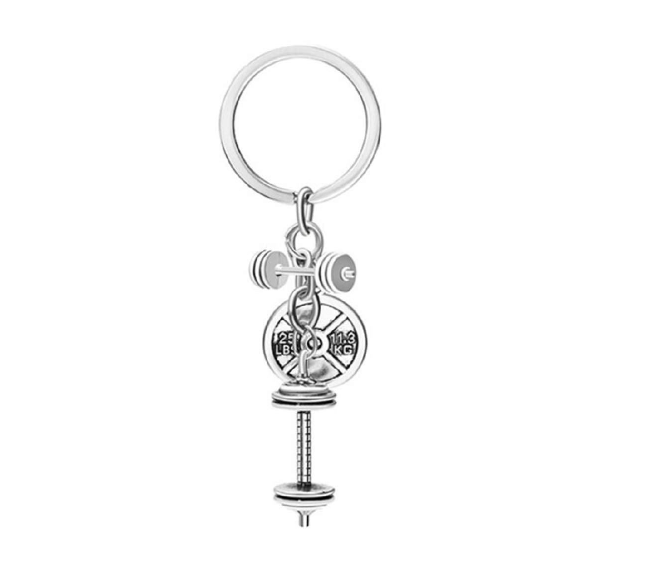 SportigoDumbbell Set Keychain in silver colour/Key Chain/Weightlifting Present