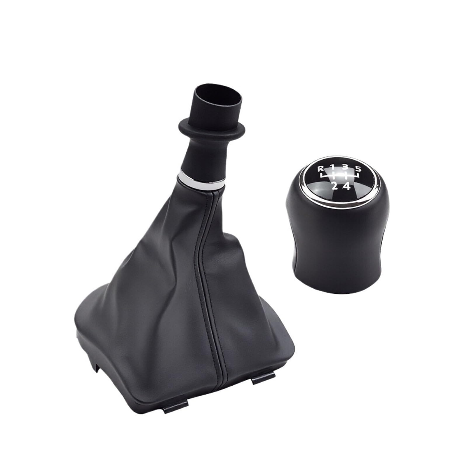 Qwqaab R5 Speed -1Set Manual Gear Knob For Vw For Transporter For Multivan For Caravelle T6 T7 2016-2020 Black Manual Gear Shift Knob Pu Gaiter Boot 5/6 Speed(R5 Speed -1Set)