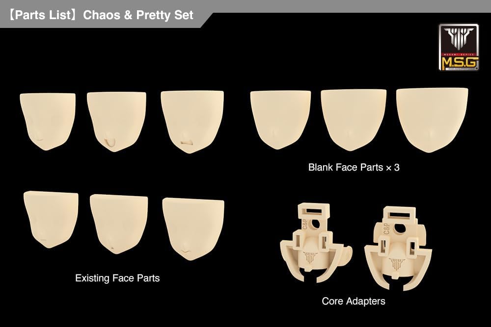 Kotobukiya Megami Device M.S.G. 04: Face Set Chaos & Pretty (Skin Color C)