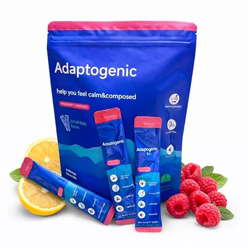 2026 New Cortisol Cocktail Pulver, Enthält Zitrone und Himbeere für Cortisol Senken, Konzentration Steigern, Entspannt Bleiben, für Männer und Frauen, 20 Sticks Convenient Single