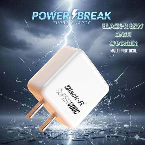 Image of Black-R 85W USB A Universal Charger Adapter, Multi Protocol - SuperVooc, QC, Warp, Dash, Dart, Turbo - All Protocol Supported | Charging Adapter