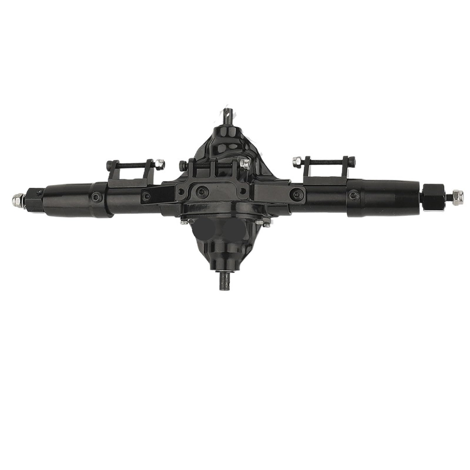Metal Alloy Front Middle Rear Straight Axle wi/Servo Base for 1/10 RC Rock Crawler Car for Axial SCX10 RC 4WD 6x6 8x8 Upgrade Parts(Black Middle Axle)