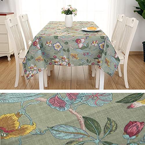 Nappe rectangulaire oiseaux fleurs anti table terne décoration de buffet