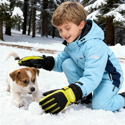 ThxToms Kids Winter Gloves Waterproof Ski Snow Gloves for Boys & Girls Cold Weather Outdoor Sports Snowboard Bicycle for 4-14 Years Old - Image 6