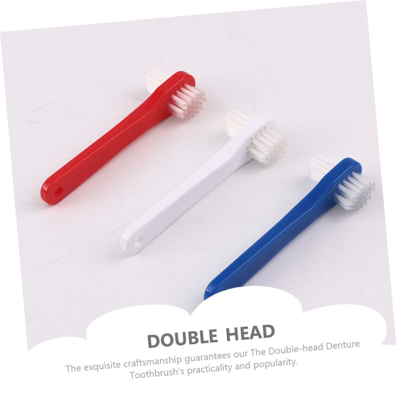 FRCOLOR 24piezas Cepillo De Dientes Doble Cara Para Adultos Cepillo Portátil Para Limpieza De Prótesis Para Cuidado Oral