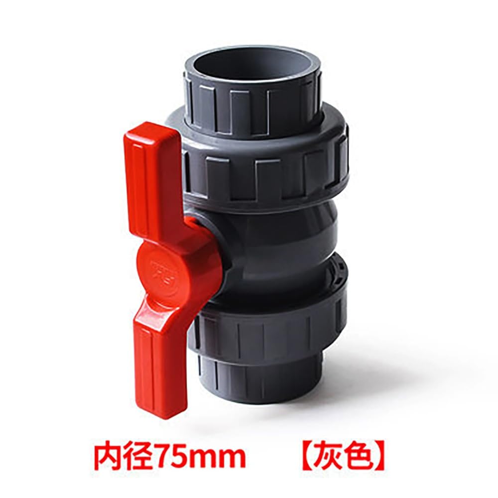 Raccordo Con Valvola A Sfera In PVC Da 1 Pezzo, 20-110 Mm, Valvola Dell'acqua Con Collegamento A Colla For Irrigazione Del Prato Del Giardino Dell'acquario(Grey,Inner Dia 75mm)