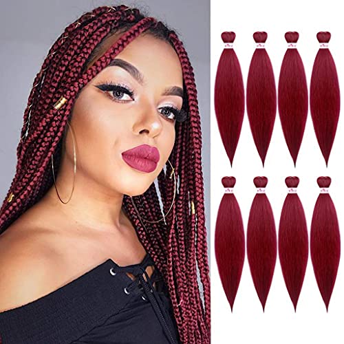 RELBEAUTY 6 packs of 26-inch pre-stretched braided hair extension professional hot water styling Yaki straight synthetic