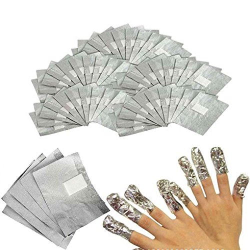 Fangfeen 100pcs Clavo Papel estaño Wrap empapa Gel