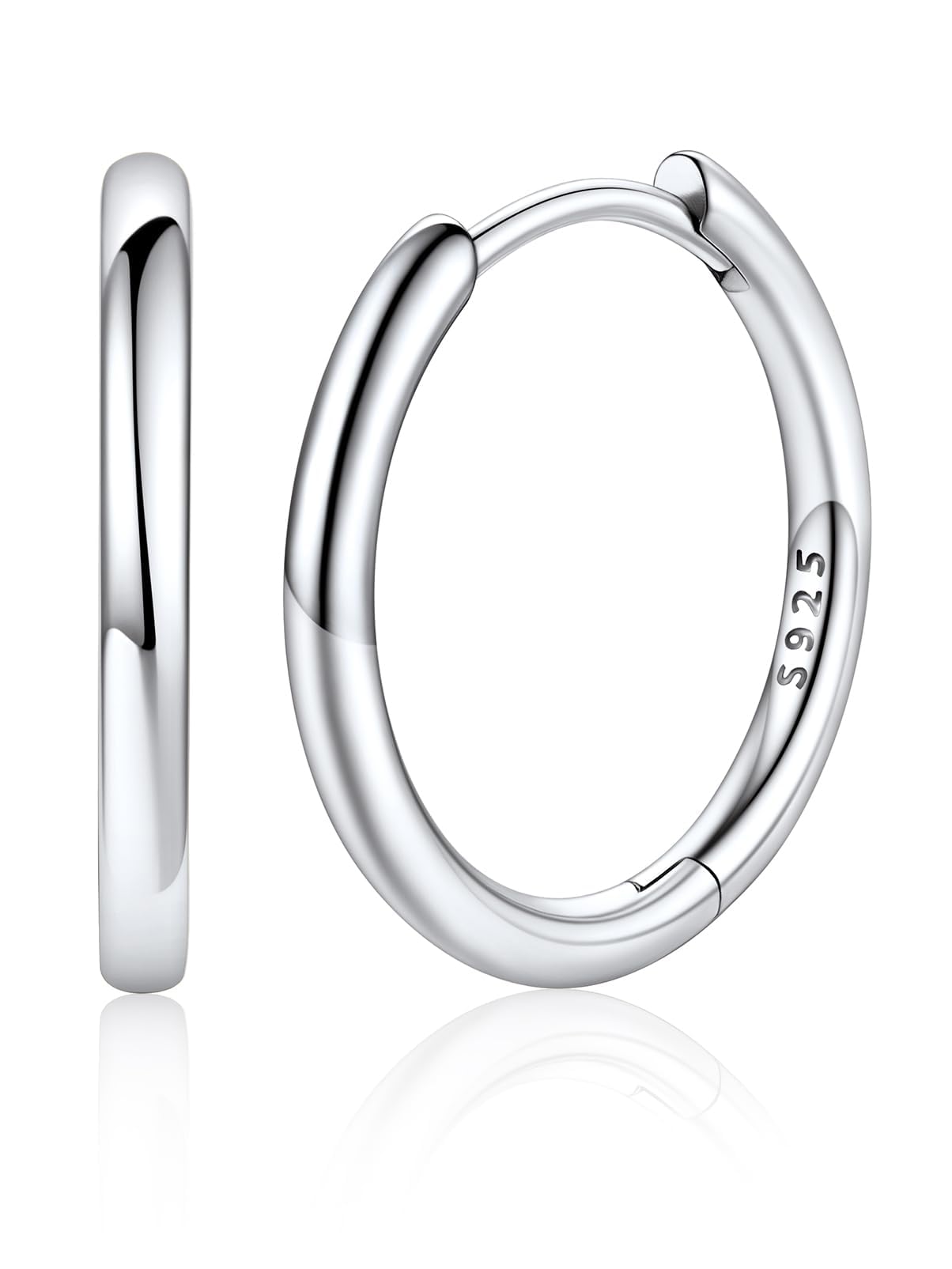 Silvora 925 Sterling Silver Hoop Earrings for Women, Small Huggie Hoops