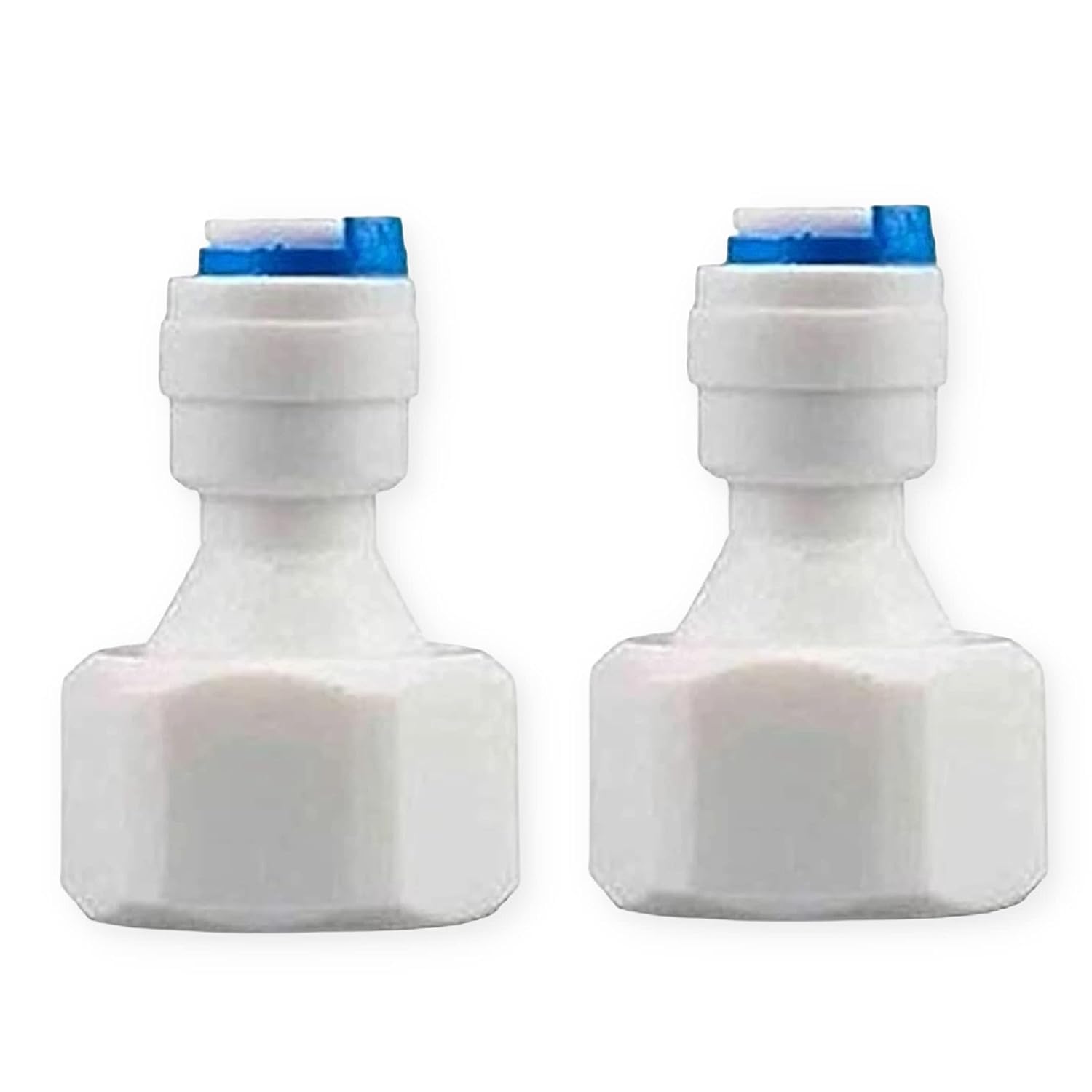 A-Pure RO Female Straight Connector with Teflon Tape - 1/2-inch (White) Set of 2
