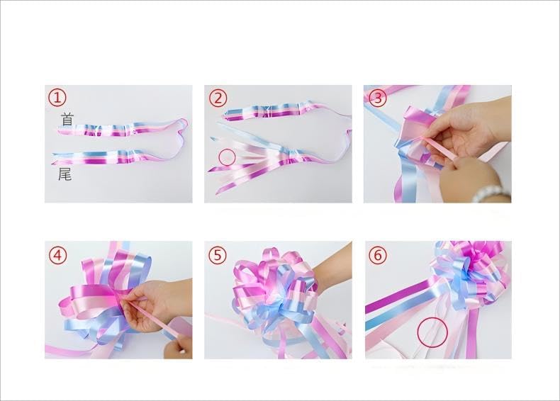 10PCS Large Pull Flower Bow, Gift Wrap Bow, Party Favor Wedding Bow, for Box or Flower Decoration, Gift Decoration - Purple - Image 9