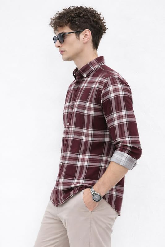 Image of OTUS Men's Cotton Casual Printed Checkered Stylish Shirt for Men