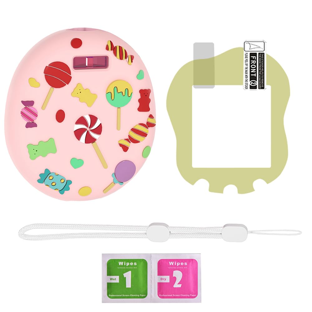 Silicone Case Replacement for Tamagotchi Uni, Virtual Pet Machine Case Lanyard and Screen Protector Film for Tamagotchi Uni Virtual Interactive Pet Game Machine