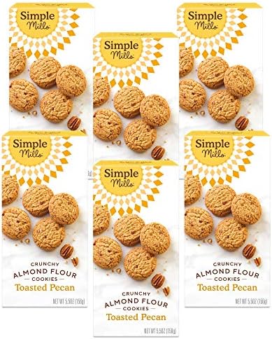 Simple Mills Almond Flour Crunchy Cookies, Toasted Pecan - Gluten Free, Vegan, Healthy Snacks, Made with Organic Coconut Oil, 5.5 Ounce (Pack of 6)