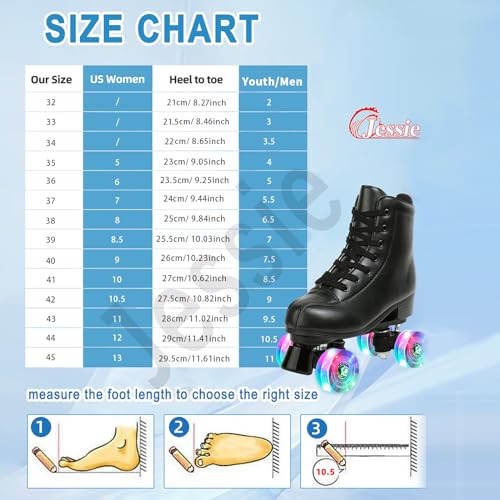 Jessie KAKY549914_6147678 Pu Leather Roller Skates Roller Skates For Women Outdoor And Indoor Adjustable Four-Wheel Premium Roller Skates thumb #4