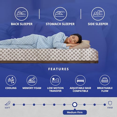 Image of ROOST SLEEP 14-Inch Cal King Mattress, Copper Smart Thermic Gel Cooling for Hot Sleepers & Back Pain Relief, Medium Firm Hybrid, Made in USA, CertiPUR-US Certified, Bed in a Box