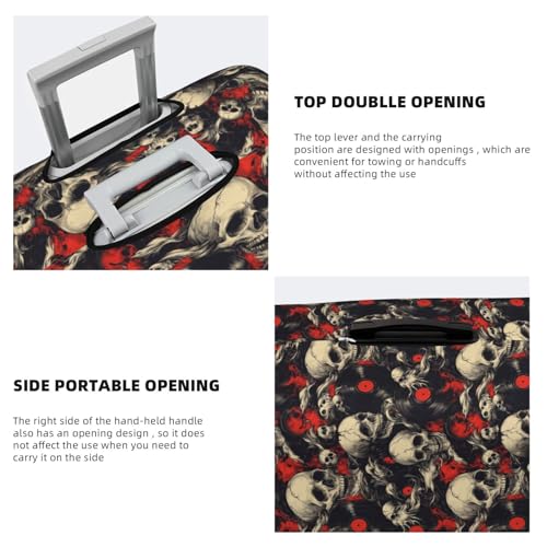 Luggage Cover Protector - Classic Skull Records Print Fit 25-28 Inch Suitcase Covers for Luggage4