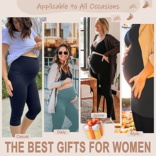 Blongw 2 Pack Maternity Leggings Over The Belly Pregnancy Yoga Pants Tights Active Wear Athletic Soft Workout Leggings,Capri,M #TOP5