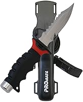 Vista 2 de Promate KF510-Negro, cuchillo de buceo de acero inoxidable con punta afilada