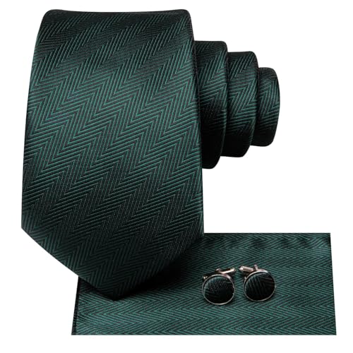 Image of Dubulle Mens Paisley Striped Tie Woven Necktie for Men and Handkerchief Cufflinks Set Wedding Formal Business