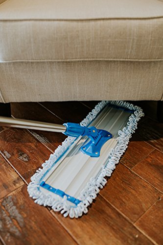 Zflow 18" Professional Microfiber Mop - Commercial Stainless Steel Handle With Microfiber Dust Pad + 3 Microfiber Wet Pads #TOP5