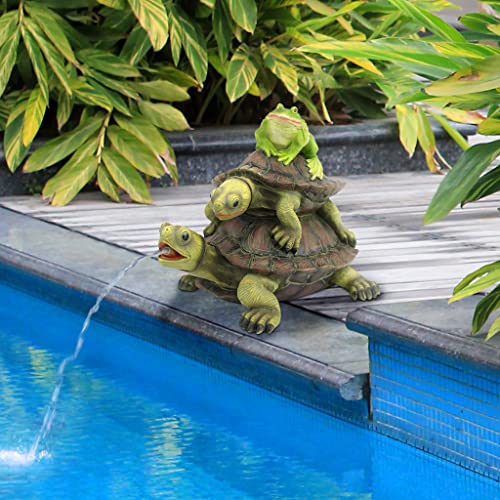 Design Toscano Wasserspeierfigur Laufende mit Schildkröte und Frosch, Mehrfarbig, 19 x 26,5 x 20,5 cm, QM2854700