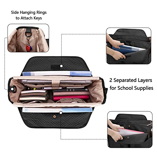 Fasrom Laptop Bag for Work Women Men Large Utility Tote Bag with Laptop Compartment Messenger Shoulder Bags for Teacher Essentials (Empty Bag Only) - Image 3