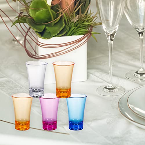 Prudiut 24 Pack Unbreakable Shot Glasses Set, Freezer-Safe, 1.18Oz Heavy Base Shot Glass Colored Shot Glasses Bulk For Fun Christmas Party And Game #TOP2
