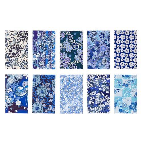 【Amazon.co.jp 限定】和紙かわ澄 特撰 藍染風 手染め友禅和紙 ぽち袋 10柄入のサムネイル