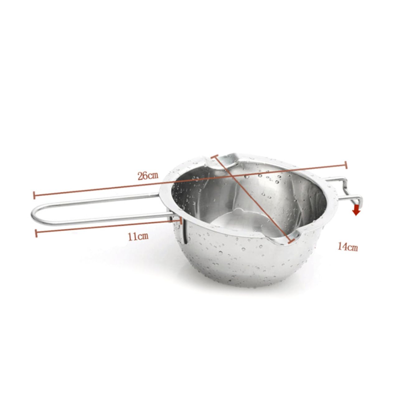 FUNOMOCYA Double-boiler Stainless Steel Chocolate Melting Pot 18/8 Material 14cm Diameter for Butter Cheese Caramel