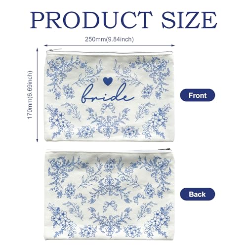 LADY&HOME Bride Makeup Bag Blue Bride Bag for Bridal Shower Wedding Engagement Gifts2