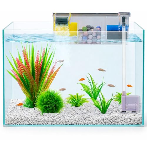 Image of Buraq Multifunctional External Waterfall Aquarium Filter with Bio-Wheel, 3-Stage Filtration, Silent Pump, Fits 1.5 Ft to 2 Ft Fish Tanks (BL - 772 W | 8W | 600 L /HR)