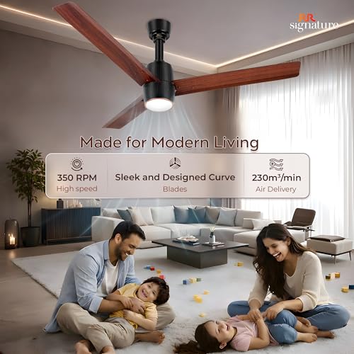 Image of RR Signature OPUL AIR 1250mm BLDC Underlight Ceiling Fan with 100% Pure Copper Motor - 35W | 350 RPM High Speed | Remote Control & LED Light | 3 Light Modes | 3 Year Warranty - Mahogany