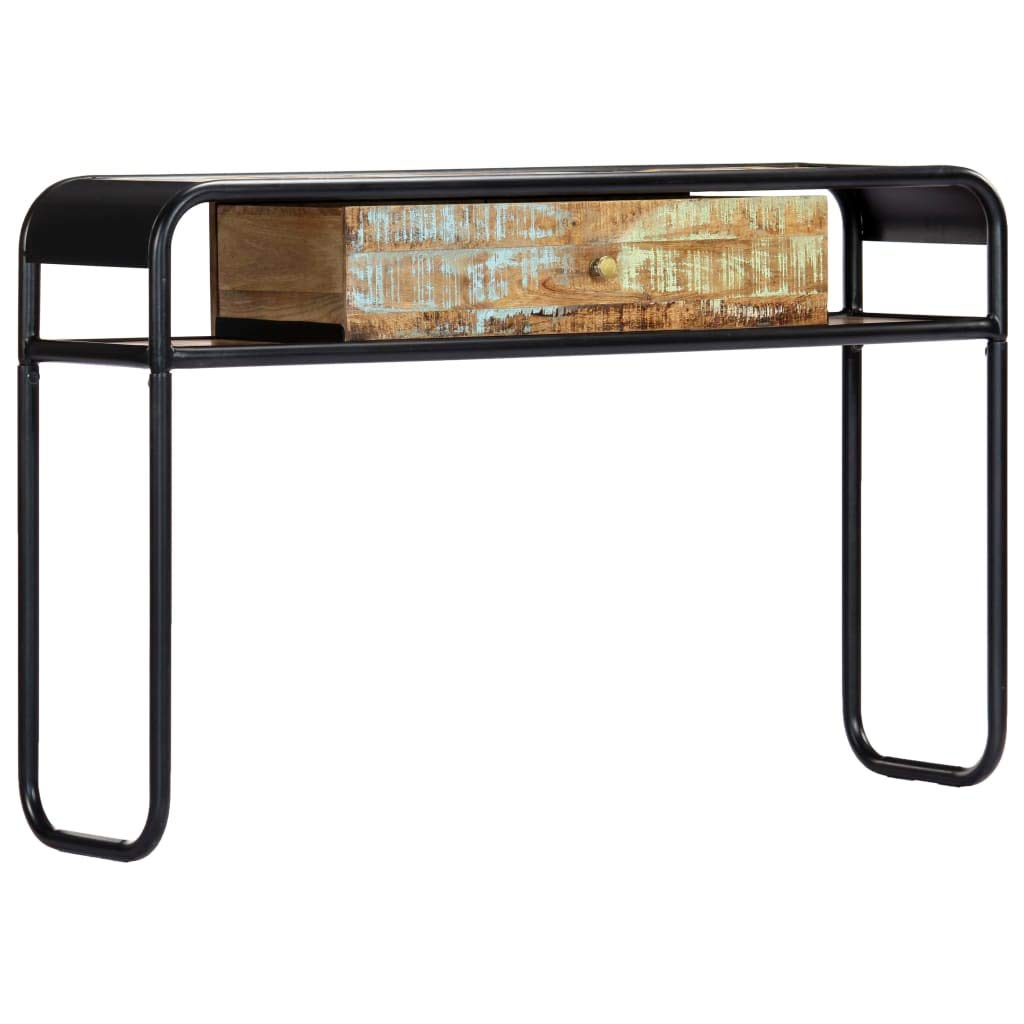 SXZenSpace Reclaimed Wood Console Table 118x30x75 cm Vintage Hallway Side with Drawer & 2 Compartments for Living Room Corridor Bedroom